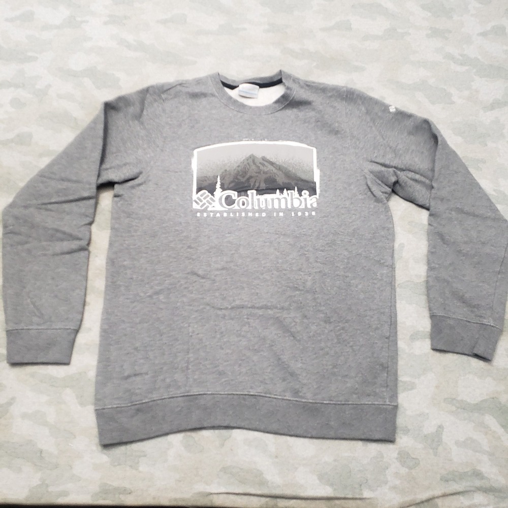 Columbia Sweatshirt Mens Small Gray Pullover‎ Long Sleeve Crew Neck Outdoors